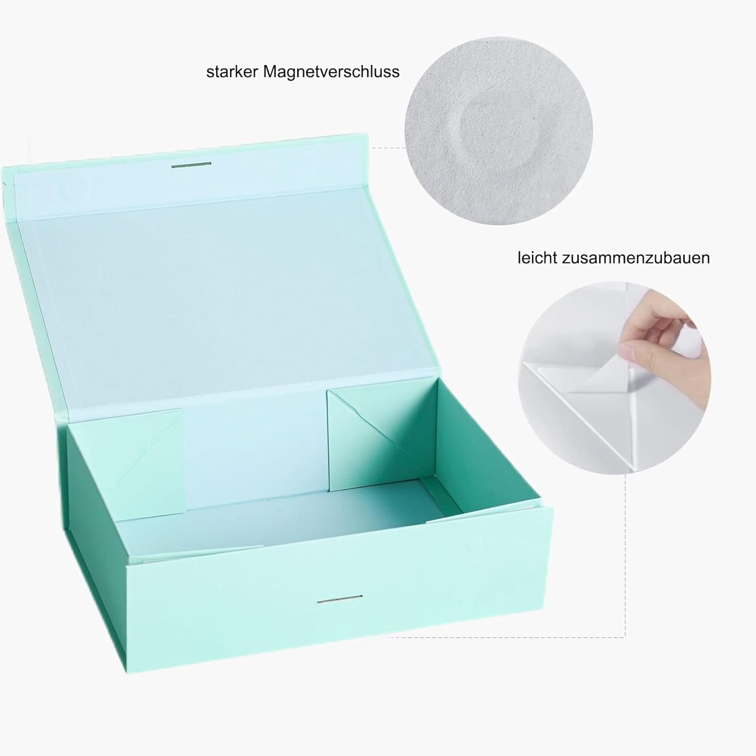 Scatola Regalo Magnetica Bianca Con Fiocco - Per Compleanni, Natale, San Valentino - Foto 4