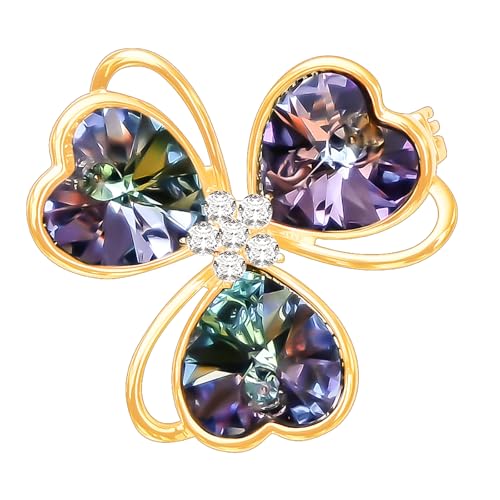 Image of Brooches For Women,14k Gold Plated Copper,Crystal Brooch,Love Brooch,Heart Brooches,Brooches Pin for Birthday, Christmas,Valentines, Wedding Parties, Anniversaries,Mother's Day
