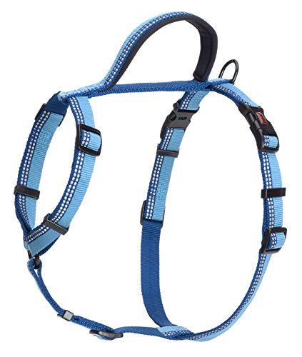 Image of HALTI Walking Harness - Lightweight Dog Harness with Handle, Reflective & Adjustable, Ideal for Puppy Walks, Suitable for Small Dogs and Puppies (Size S, Blue)