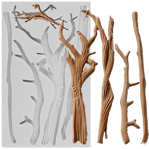 MINFEIDMS Tree Branch Silicone Fondant Mold For Cake Decorating Cupcake Topper Candy Chocolate Gum Paste Polymer Clay