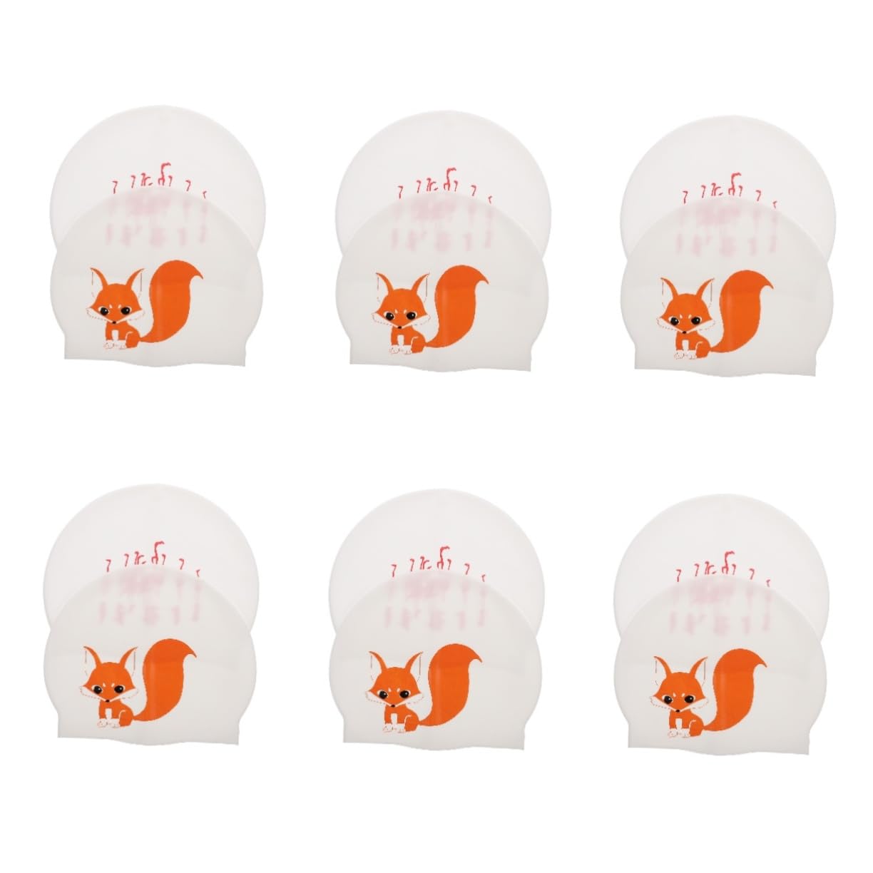 VANZACK 12pièces Bonnet De Bain Silicone Carton Casquette De Natation Imperméable pour Accessoires De Natation Renard