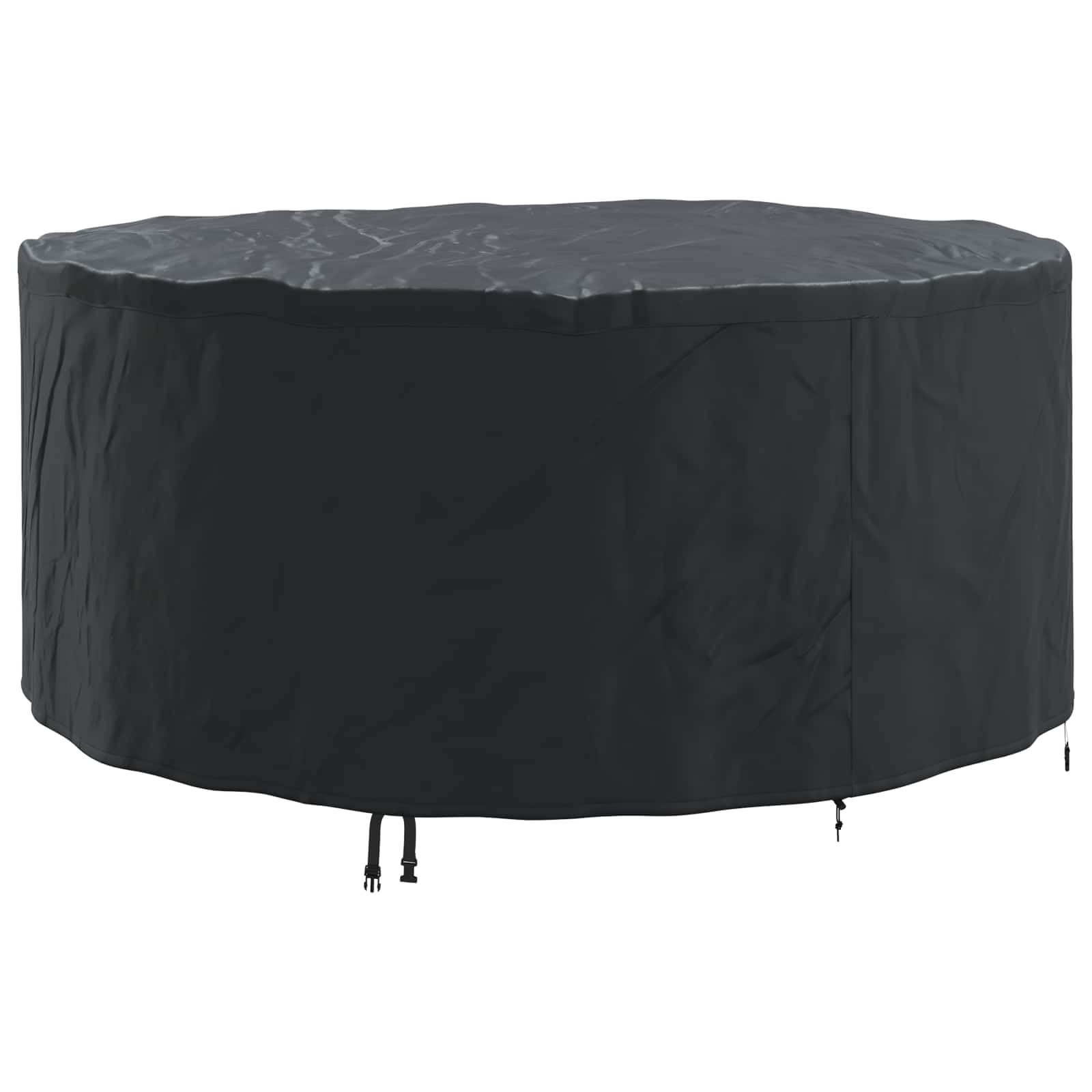 Knerpwd 600D Oxford Fabric Black Round 200X200x71 Cm 600D Oxford Furniture Cover, Waterproof Patio Table Cover With Snap Closure And Storage Bag