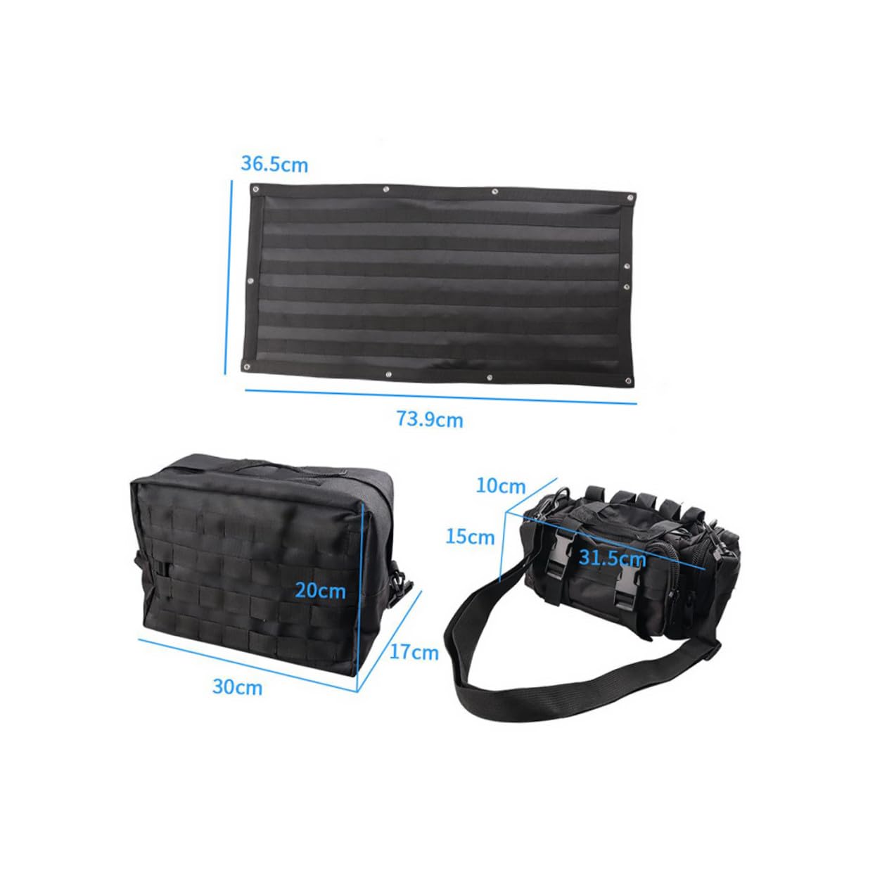 LIFKOME Borsa da Porta Posteriore Fuoristrada Multifunzione in Nylon Nero