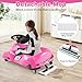 Costzon Electric Cleaning Go Kart for Kids, 12V Battery Powered Ride on Race Car with Detachable Mop, 3-Speed Remote Control, Horn, Music & Wireless Connection, Go Cart for Aged 2-5 Gifts (Pink)