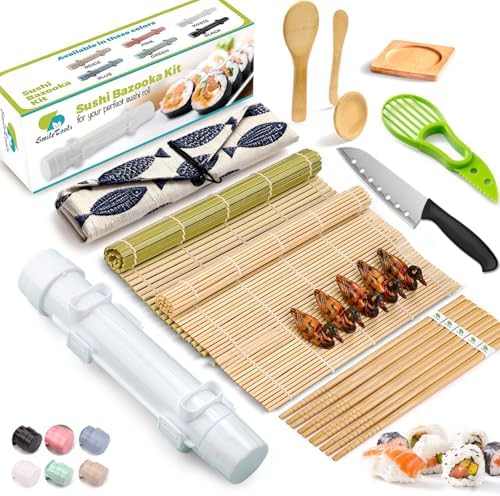 Sushi Making Kit, 22-in-1 Sushi Roller Kit with Bamboo Sushi Roll...