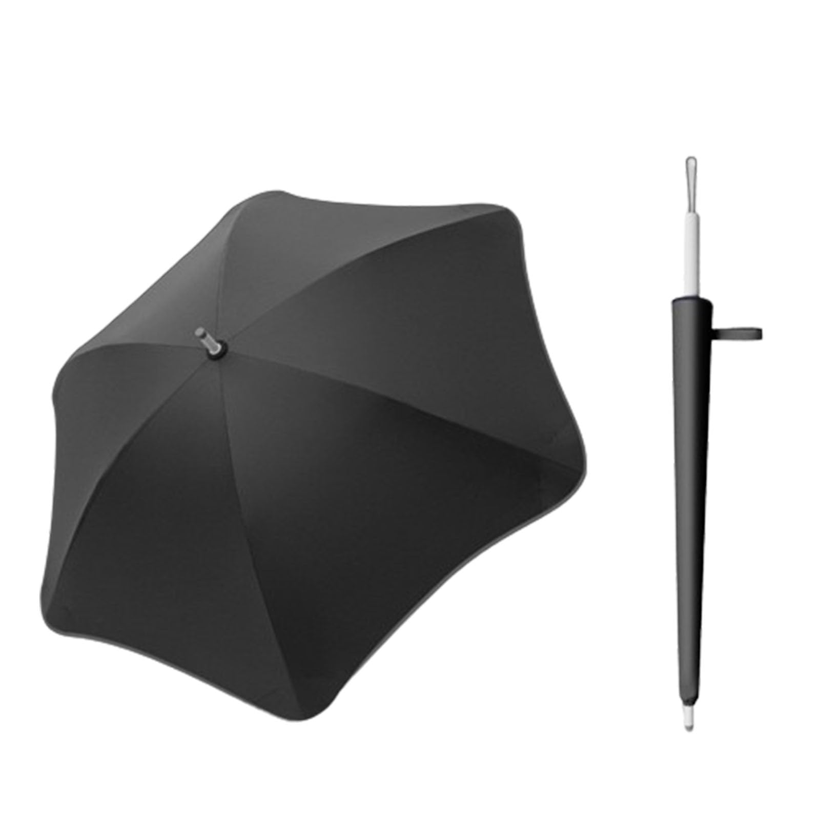 23-calowy parasol dziecięcy, nocny pasek odblaskowy Parasol z długą rączką, parasolka przeciwsłoneczna Parasol przeciwdeszczowy 2 w 1 (black)