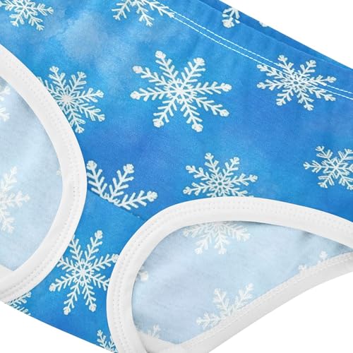 White Snowflakes Blue Xmas Panties Little Girl Toddler Girls Underwear Cotton Animals Briefs Underpants 2t4