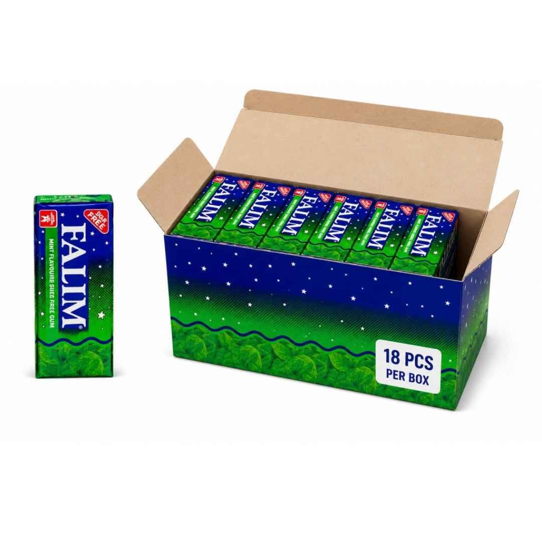 PUFAI Bundle – FALIM Zuckerfreier Kaugummi Minzgeschmack – Frischer Atem & kühlendes Aroma, 5x20 Stück, 18 Packungen