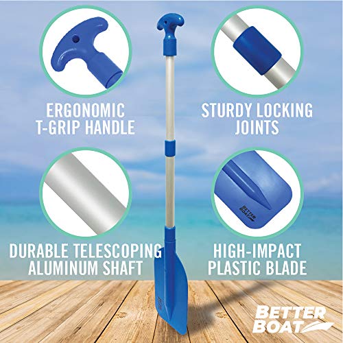 Image of Boat Paddle Telescoping Plastic Collapsible Oar, Kayak, Jet Ski, Rafting