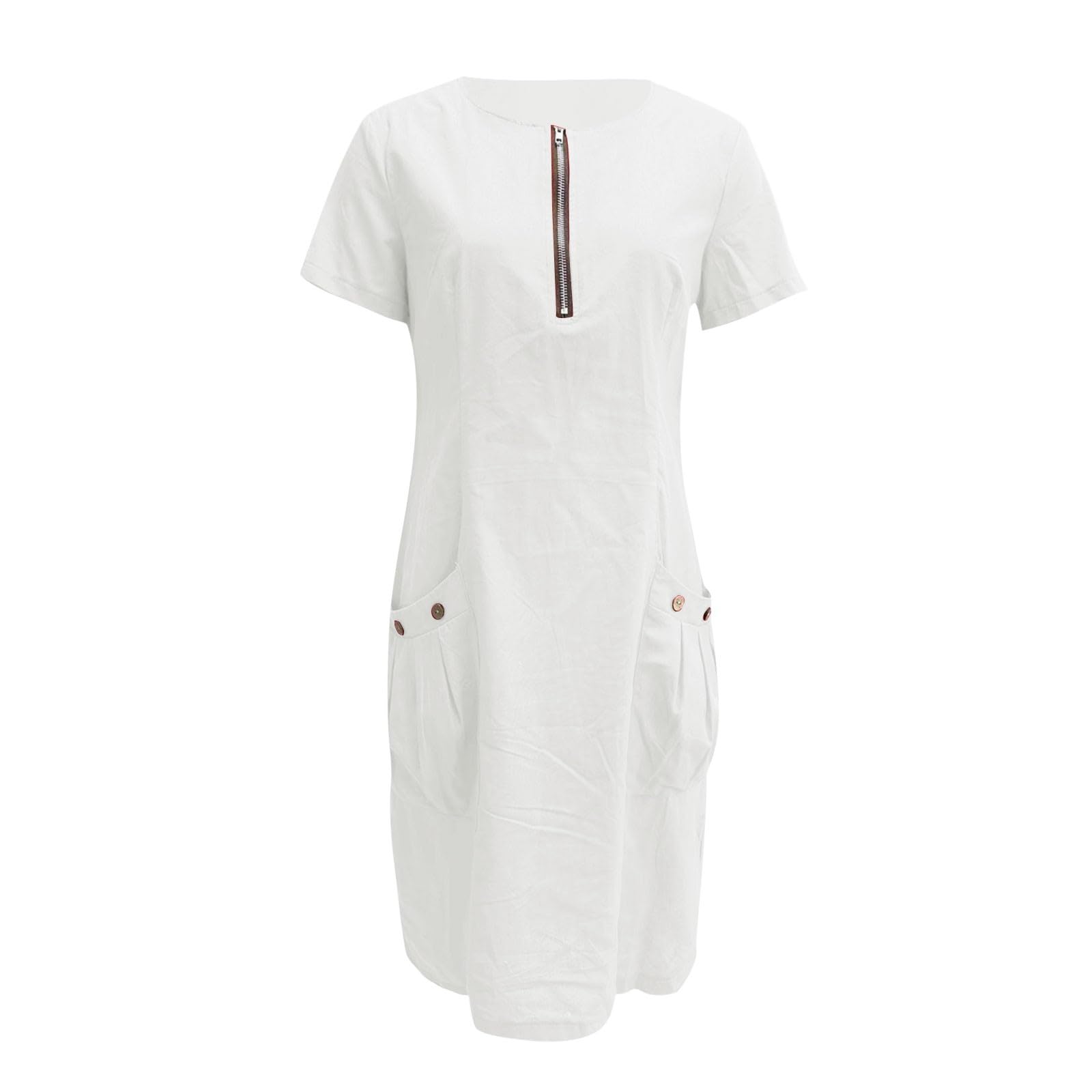 Vestido de muselina para mujer, largo de algodón, manga corta, vestido midi