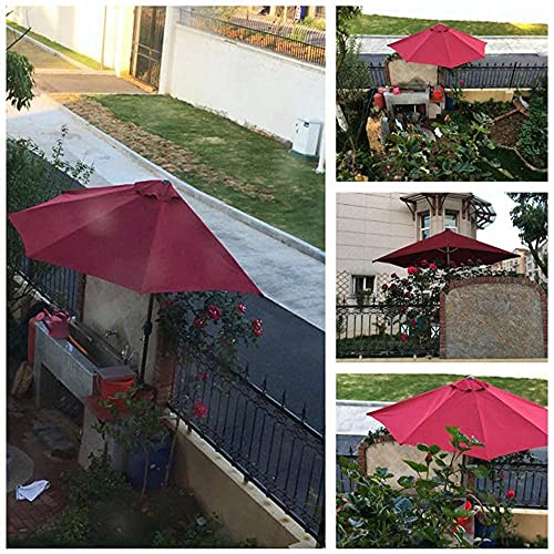 Sombrilla impermeable de 2,5 m con manivela para bar, terraza y playa en un sofisticado rojo vino 5