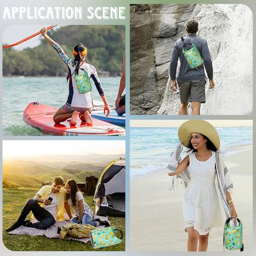Bolsa seca impermeable flotante mochila 5L liviana patrón limón bolsa seca con cierre enrollable para kayak, navegación, camping, pesca, natación, playa, rafting, senderismo y actividades al aire libre miniatura 5
