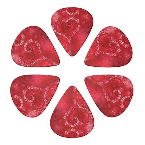 Lot de 6 médiators pour guitare acoustique, guitare électrique, basse, ukulélé Motif cœur rouge - Les Beatles, Paul McCartney, John Lennon, RIngo Starr, George Harrison Lot de 6 médiators pour guitare acoustique, guitare électrique, basse, ukulélé Motif cœur rouge – Image 5