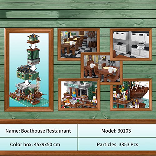 Haus Bausteine Bausatz, Modular Moc Klemmbausteine Haus, 3353 Teile Dock Restaurant Architektur Modell Modulare Gebäude… – Bild 4