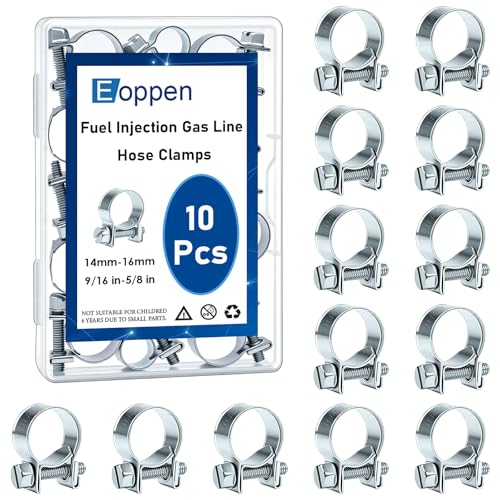 Image of 14-16mm Fuel Injection Hose Clamps, 9 /16 Inch-5 /8 Inch Fuel Injection Gas Line Hose Clamps for Diesel Petrol Pipe