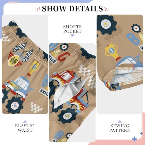 ZZXXB Car Racing Boys Long Pants Soft Trousers Elastic Waist Kids Lounge Bottoms with Pockets S-XL4