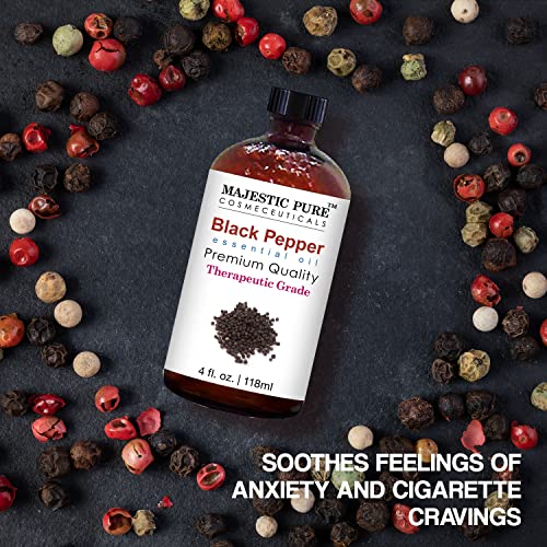Image of MAJESTIC PURE Black Pepper Essential Oil, Therapeutic Grade, Pure and Natural Premium Quality Oil, 4 Fl Oz