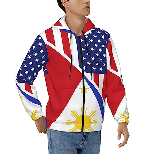 KADEUX American Philippine Flag Hoodies Mans Womens Sweatshirts Full-Zip Pullover Hooded Sweatshirt2