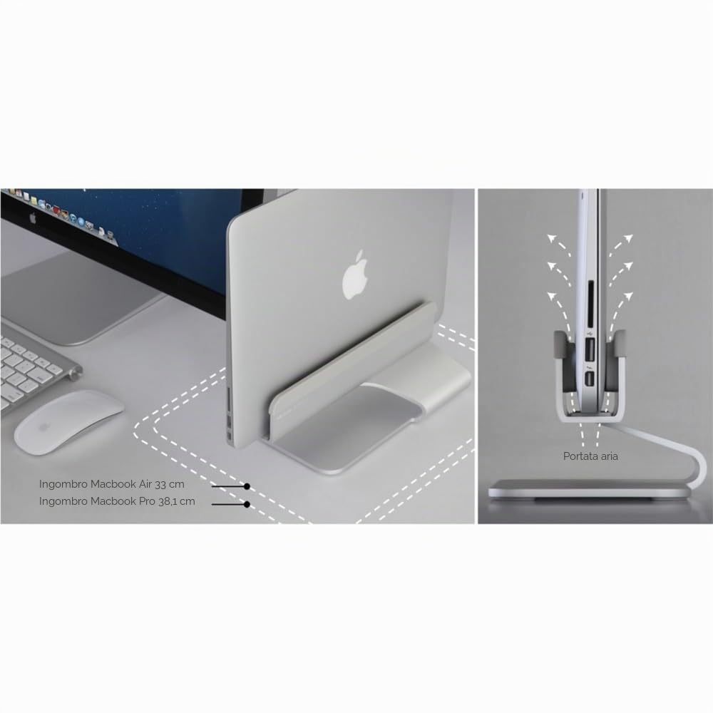 Rain Design, mTower, supporto verticale per laptop (brevettato) argento Argento