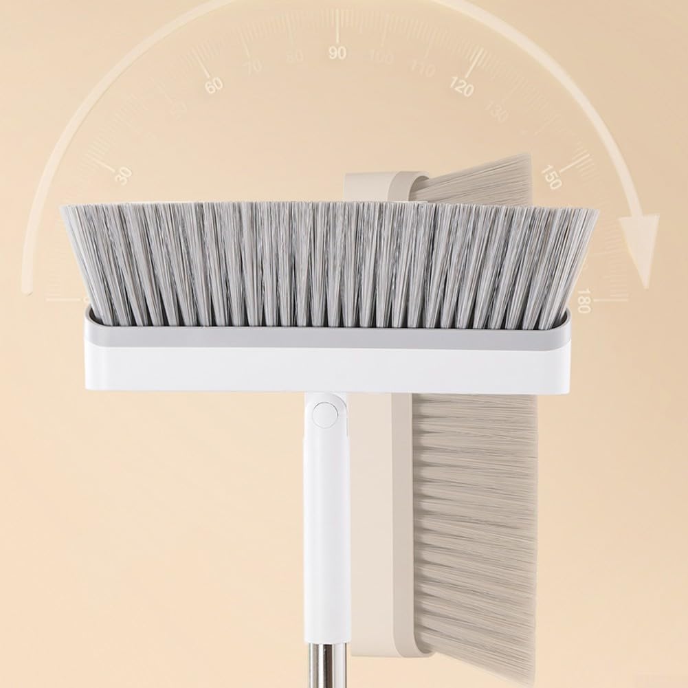 Besen und Kehrschaufel Haushalt Set, Kehrbesen und Kehrschaufel Kombination Müllschaufel, Lazy Artifact Klappgriff