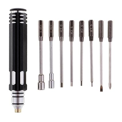 ATORSE 8 In 1 Screwdrivers (Cross Word Sleeve Hex Head) Rc Hobby Models Repair Kit