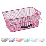 P4B | Hinterradkorb für Kinder in Pink/Rosa - Happy Kids Rear | Engmaschiges Stahlgeflecht | Zum Einhängen im Gepäckträger | Kinder Fahrradkorb hinten