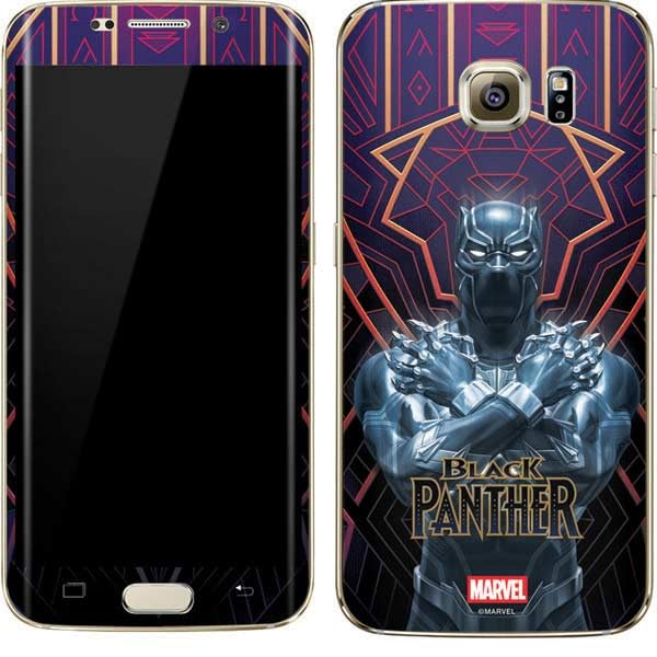 Skinit Decal Phone Skin Compatible with Galaxy S7 Edge - Officially Licensed Marvel Black Panther Wakanda Salute Design