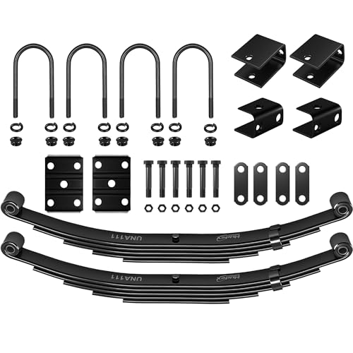 dreamdragon 6K Single Trailer Axle Suspension Kit with 5 Leaf Springs, U-Bolts & Hangers - 6,000lbs Capacity