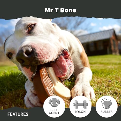 Bark Dog Toy Super Chewer Tough Dog Chew Beef Scented Rubber, Smoke Scented Nylon - Image 4
