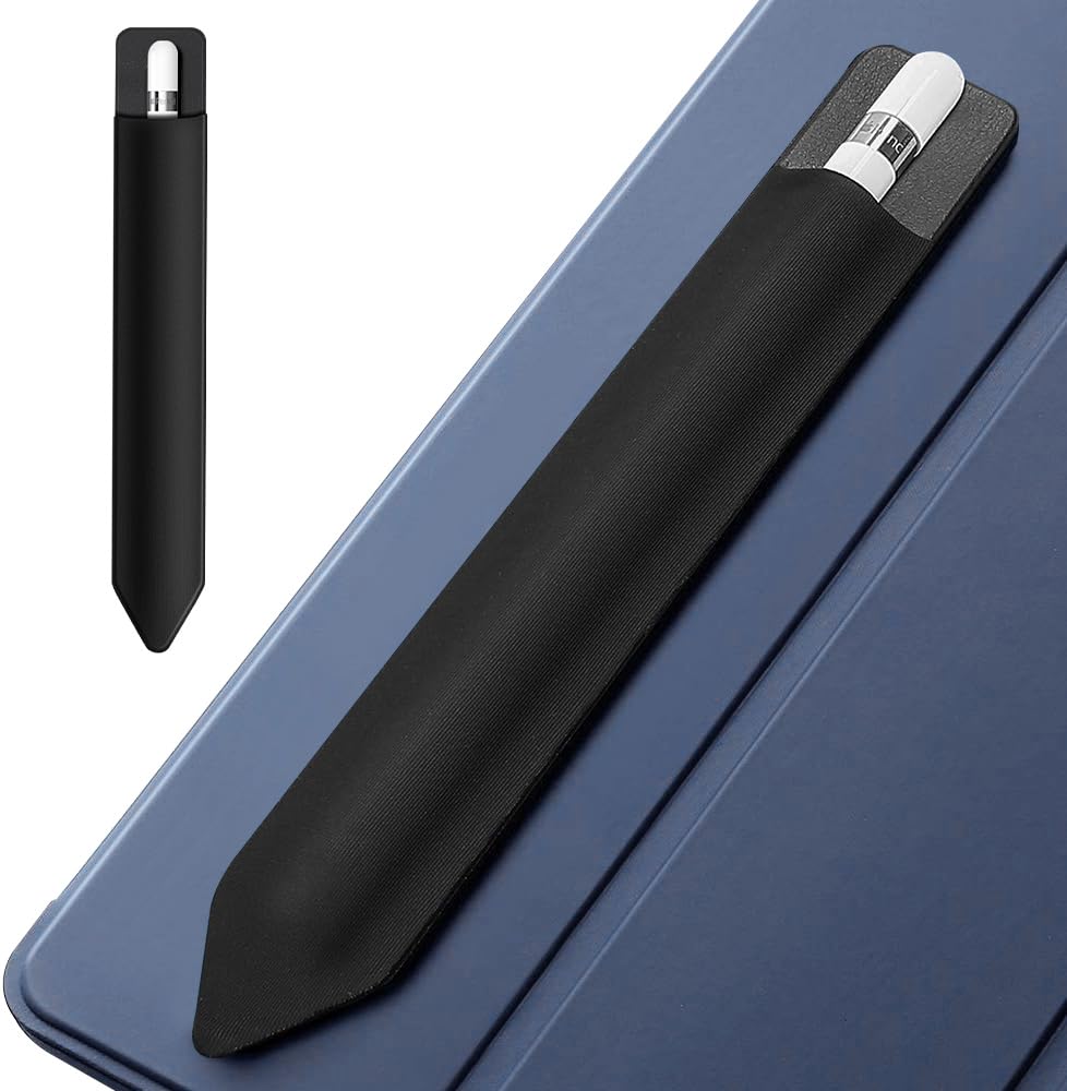 takyuPencil Holder Compatible for Apple Pencil 2nd Generation, Detachable Elastic Pencil Pouch Accessories Design for iPad (Black)