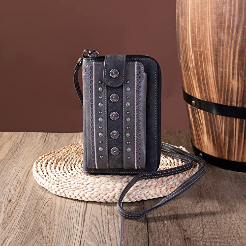 Image of Montana West Western Crossbody Phone Wallet for Women RFID Blocking Wallet Purse with Cash Slots & Zipper Pocket