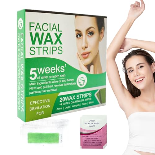 Tiras Depilatorias para Rostro,Tiras para Axilas - Algodón Natural Suavizante Rápido Para Piel Sensible Mujer Mano Pierna Pecho
