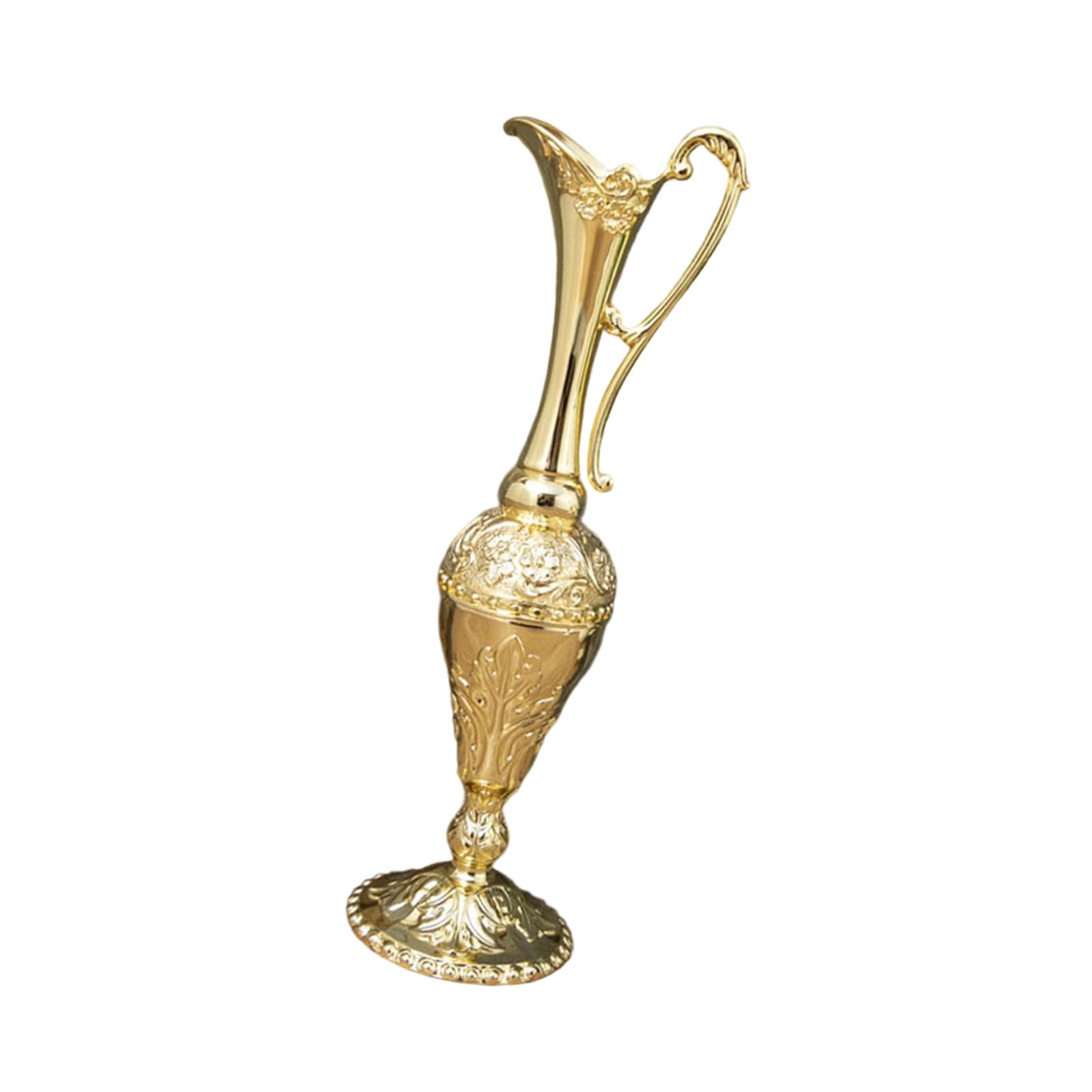 European Geometric Embossed Skinny Neck Metal Vases Vintage Flower Arrangements Pots for Homes Decors and Display Geometric Embossed Vases