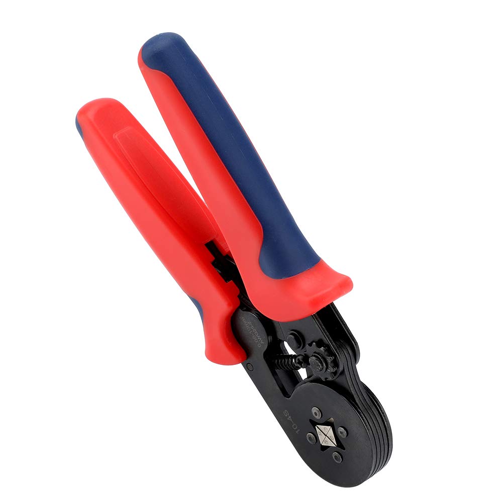Pinza a crimpare per terminali a cricchetto e set di utensili spelafili con 1200 connettori terminali per cavi elettrici, testa in acciaio e piastra di pressione, impugnatura