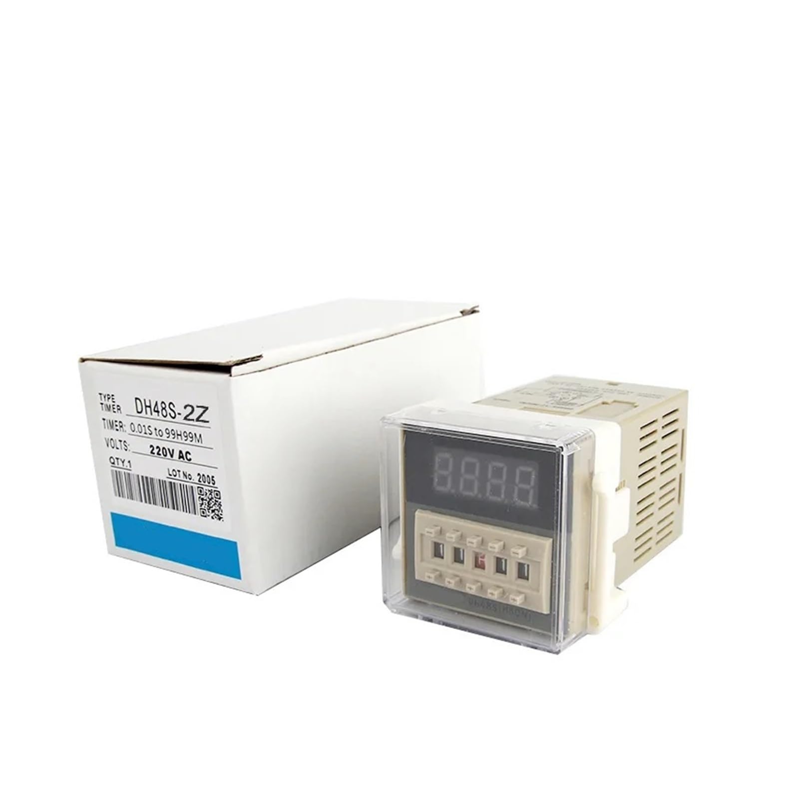 Przekaźnik czasowy Przekaźnik czasowy Cyfrowy programowalny wyłącznik czasowy DH48S-2Z 0,01S-99H99M z podstawą AC/DC 12V 24V 36V 110V 220V 380V Timer opóźnienia (AC 220V)