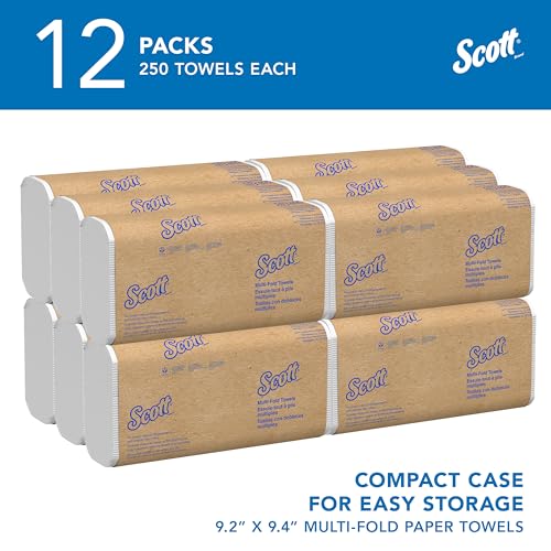 Image of Scott Professional Multifold Paper Towels, Bulk, 12 x 250 Sheets (03650)