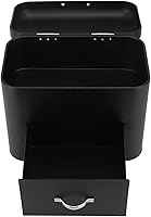 Vista 9 de Recipiente de almacenamiento de pan de hierro, mantenga el recipiente de pan casero de hierro de gran capacidad para encimera (negro)