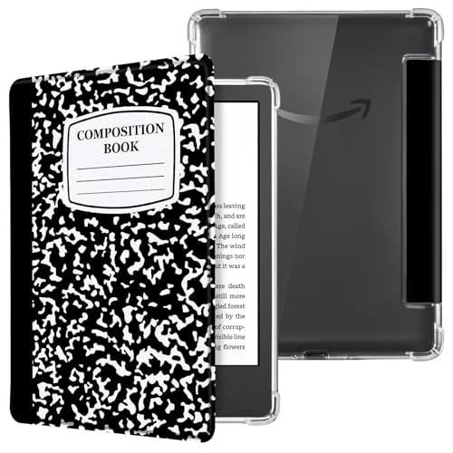 Image of CoBak Case for 6 inch Kindle 11th Gen (2024 and 2022 Release) - Ultra Slim Transparent Clear TPU Back Shell Protective Cover with Auto Wake /Sleep for Kindle 11th Generation 2024 Release.Black Notebook