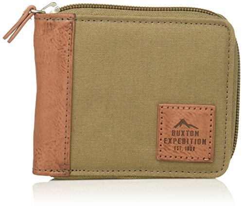 Buxton Men's Expedition Ii Huntington Canvas RFID Blocking Zip-Around Wallet