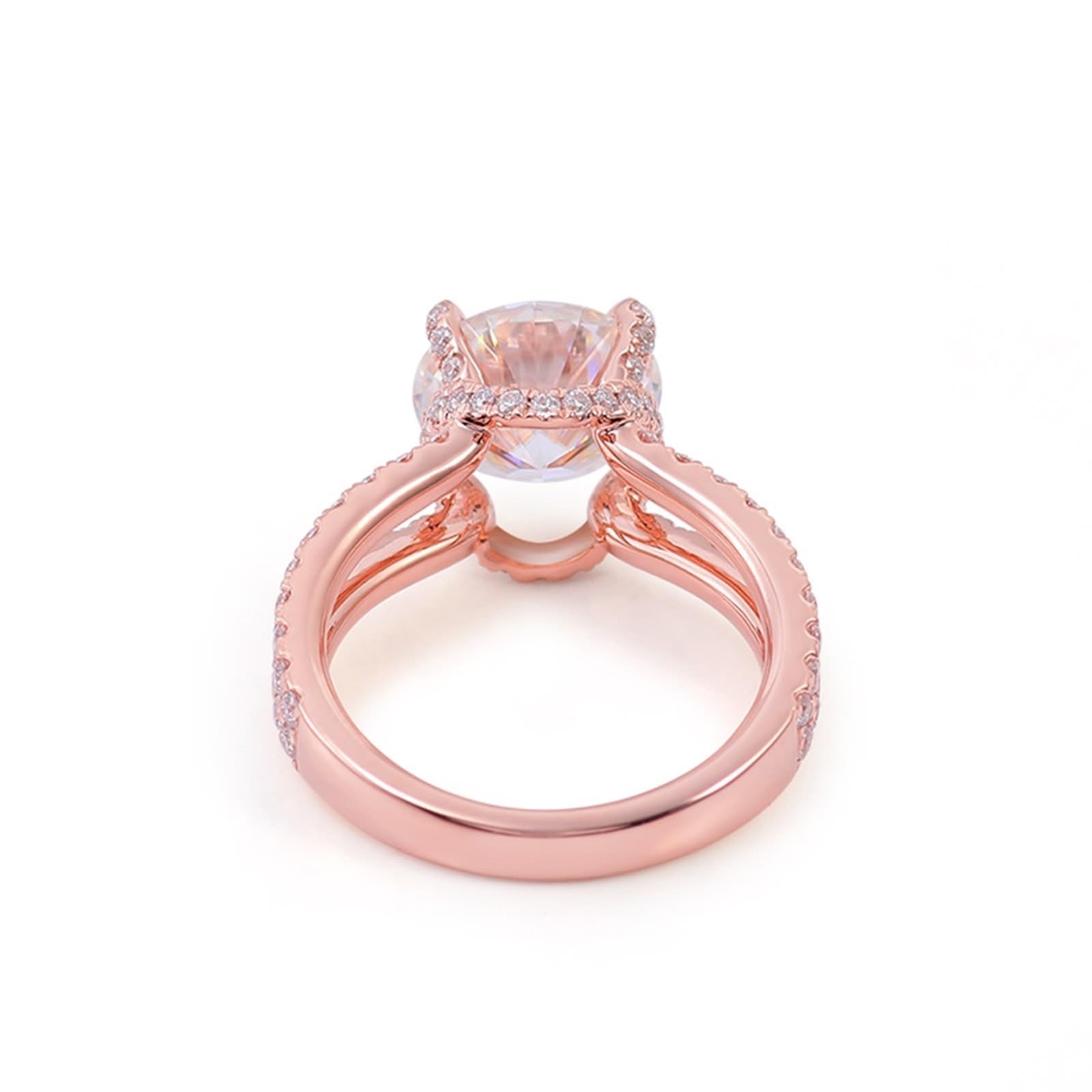 Wycian Anillos de mujer Moissanite Anillos de oro rosa de 9 K Elegante Moissanite Redondo con 4 Garras Talla 45 (14.3) Elegante para Lesbianas Acción de Gracias Personalizable