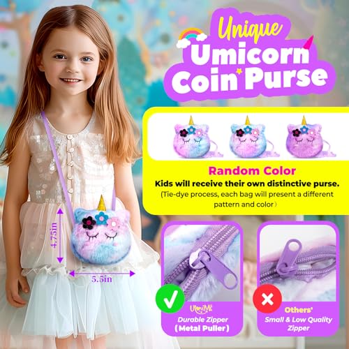 Little Girls Makeup Kit with Purple Coin Purse(5.5x5.25in) - Real, Non Toxic Girls Play Makeup Set -
