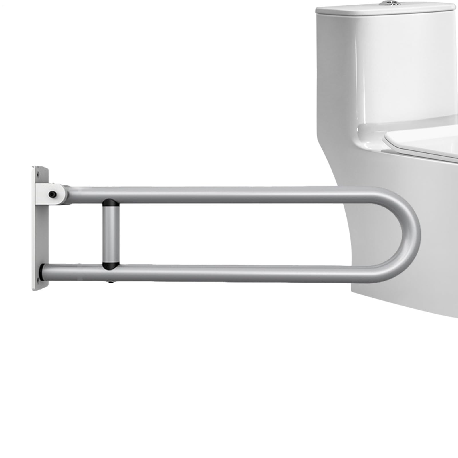 Barras de apoyo para baño, barras de apoyo de seguridad para sala | baño | Pasamanos resistentes de aluminio para inodoros | Carril de soporte plegable en forma de U, handicap impermeable