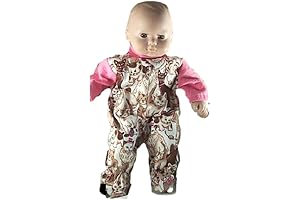 Doll Clothes fit American Girl 15" Bitty Baby Twin Footed Pajamas Cat Brown Pink
