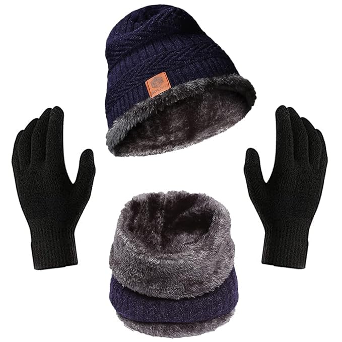 Woolen Winter Cap for Men Woolen Cap for Women & Men in Winter for Thermal Wear Stylish Soft Winter Cap,Men Woolen Garam Bennies Cap and Gloves Set, 3 Pieces- Black Colour Woolen Winter Cap for Men Woolen Cap for Women & Men in Winter for Thermal Wear Stylish Soft Winter Cap,Men Woolen Garam Bennies Cap and Gloves Set, 3 Pieces- Black Colour