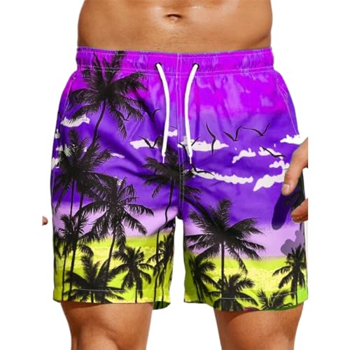 Summer men's loose beach pants Summer beach surfing pants 3D printed cat trend shorts