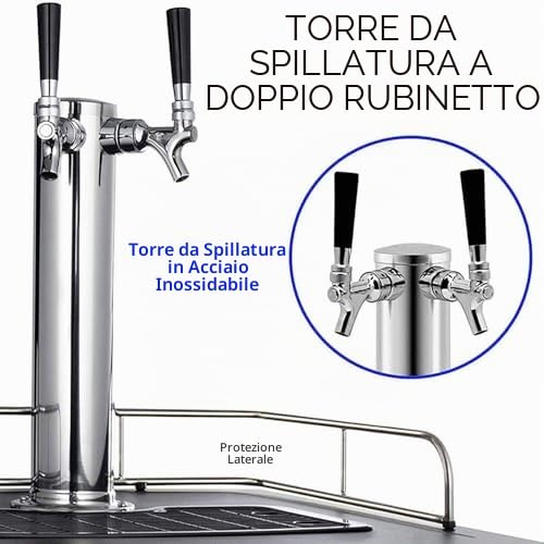 Distributore di birra commerciale con mini frigo, flusso regolabile e temperatura per bar e barbecue domestici