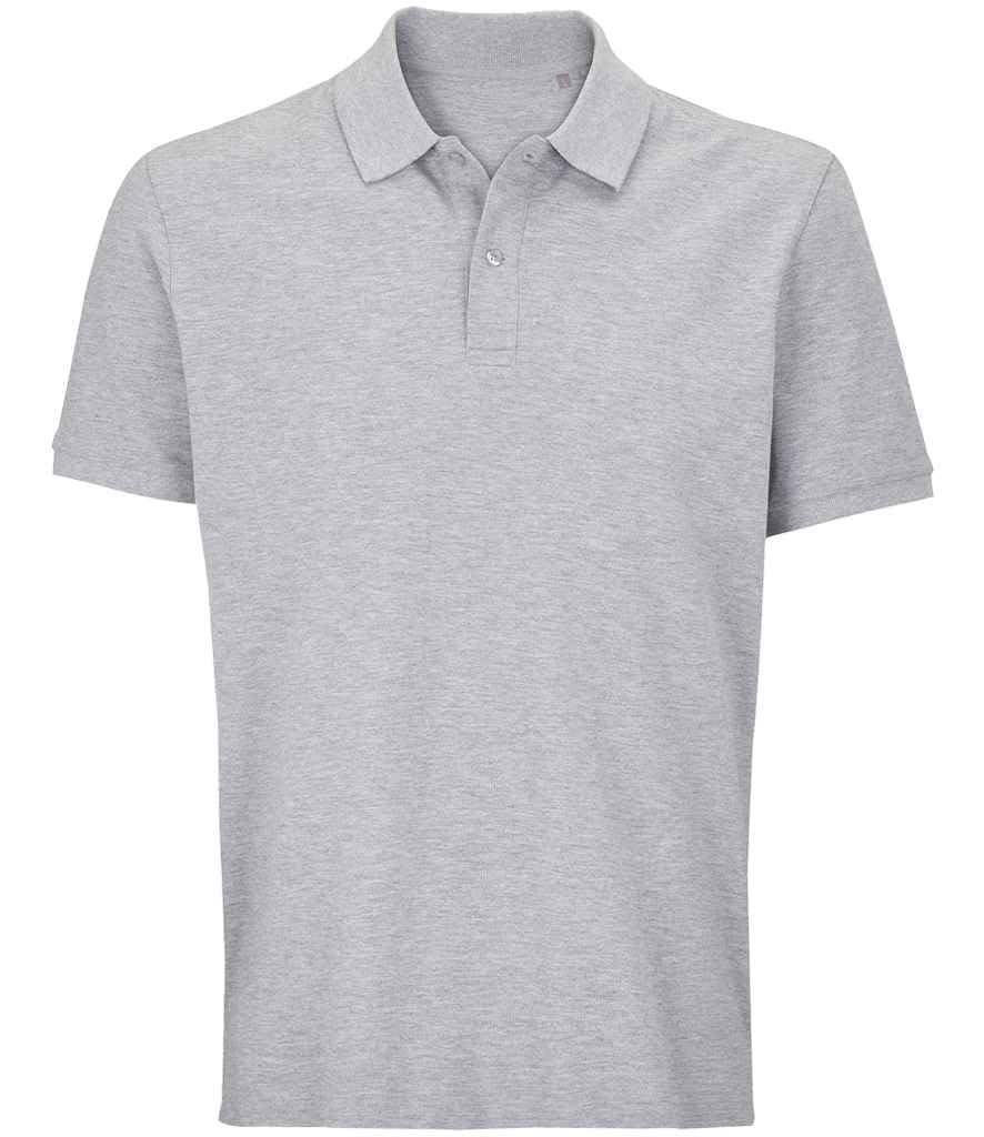 Coozo Unisex Grey Marl Pegase Short Sleeve Piqué Polo Shirt - Xxs