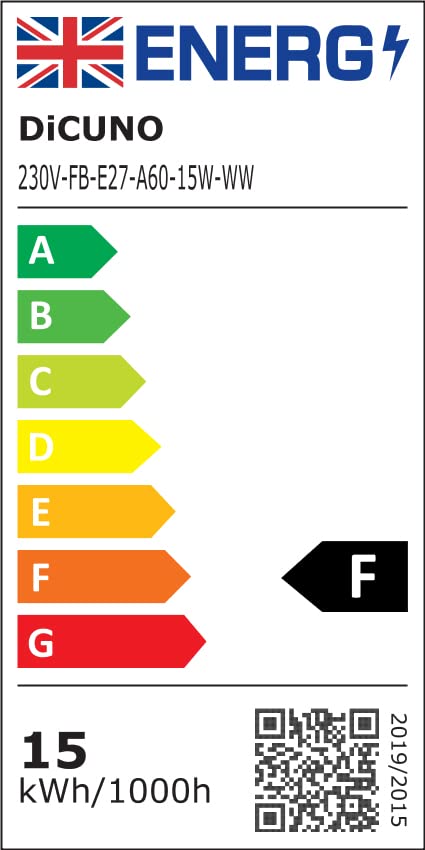 DiCUNO E27 Screw LED Bulb 15W, Warm White 2700K, 100 Watts Halogen Equivalent, Large Screw in Light Bulb, 1350LM, Non-Dimmable, ES High CRI 90 Lightbulbs for Lamp, 2 Pcs