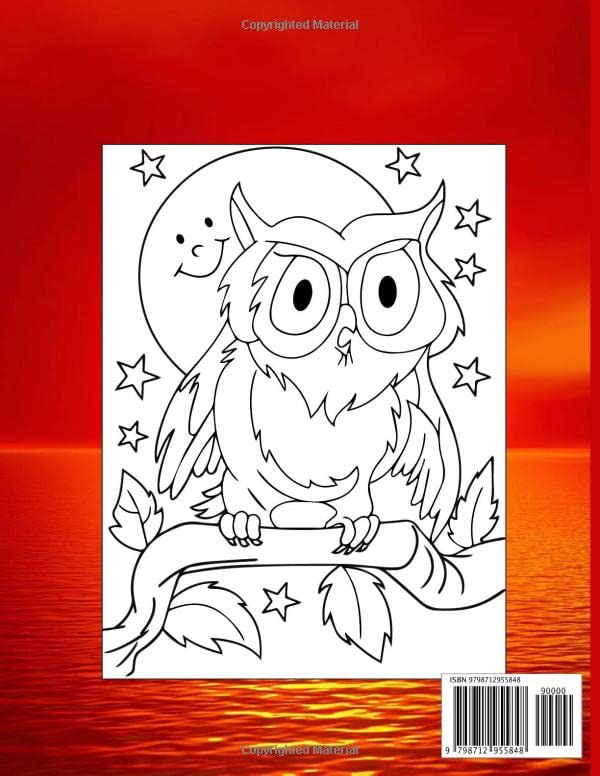 Owls Coloring Book for Kids with Facts: Owl Kids Coloring Book Ages 4-8 +Fun Facts to Read about The Little Owls Night & Day,Children Activity Book ... Animals,Educational Gifts For Toddlers image 3
