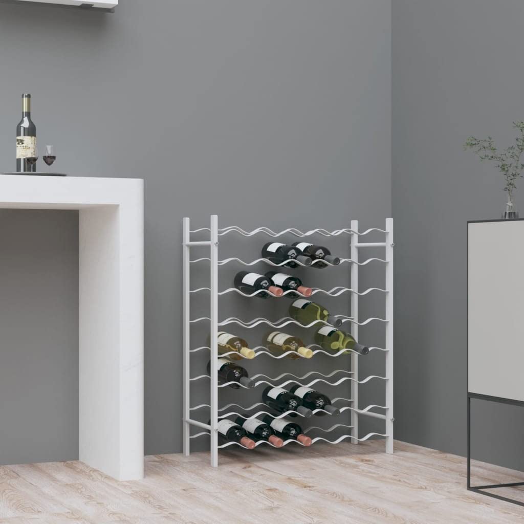 Weinregal Weinregal für 48 Flaschen, Flaschenhalter für Wohnzimmer, Esszimmer und Bar, modernes Design, 65 x 30 x 80 cm, Weiß